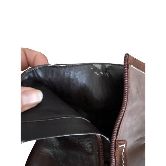 Nine West Patchwork Brown Leather Boots 9B - Picture 7 of 8